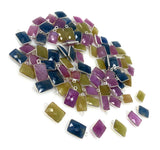 Natural Sapphire Gemstone Charms, Sterling Silver Jewelry Supplies, Bulk Wholesale Charms, 16x9mm - 18x11mm, 10 Pcs/ 12 Pcs