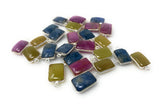 10 Pcs/ 15 Pcs Natural Gemstone Sapphire Charms, Jewelry Supplies, Bulk Wholesale Charms, 16x9mm - 18x11mm