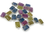 10 Pcs/ 15 Pcs Natural Gemstone Sapphire Charms, Jewelry Supplies, Bulk Wholesale Charms, 16x9mm - 18x11mm