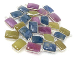 10 Pcs/ 15 Pcs Natural Gemstone Sapphire Charms, Jewelry Supplies, Bulk Wholesale Charms, 16x9mm - 18x11mm