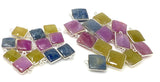 Natural Sapphire Gemstone Charms, Jewelry Supplies, Bulk Wholesale Charms Silver Findings,12 Pcs / 14 Pcs