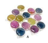 Sapphire Gemstone Charms, Silver Jewelry Supplies, Bulk Wholesale Charms, Yellow Sapphire Pink Sapphire Blue Sapphire 11 Pcs / 14 Pcs