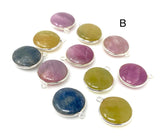 Sapphire Gemstone Charms, Silver Jewelry Supplies, Bulk Wholesale Charms, Yellow Sapphire Pink Sapphire Blue Sapphire 11 Pcs / 14 Pcs