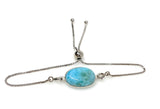 Larimar Gemstone Bracelet, Sterling Silver Adjustable Bracelet, AAA Quality Dominican Republic Larimar Bracelet, Gifts for Her