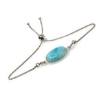 Larimar Gemstone Bracelet, Sterling Silver Adjustable Bolo Bracelet, AAA Quality Dominican Republic Larimar Bracelet, Gifts for Her