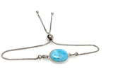 Larimar Gemstone Bracelet, Sterling Silver Adjustable Bolo Bracelet, AAA Quality Dominican Republic Larimar Bracelet, Gifts for Her