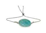 Amazonite Gemstone Bracelet, Sterling Silver Adjustable Bolo Bracelet, AAA Quality Peruvian Amazonite Bracelet, Gifts for Her