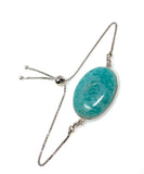 Amazonite Gemstone Bracelet, Sterling Silver Adjustable Bolo Bracelet, AAA Quality Peruvian Amazonite Bracelet, Gifts for Her