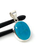 Natural Sleeping Beauty Turquoise Pendant, Sterling Silver Turquoise Gemstone Pendant, Bohemian Jewelry, 1.45” X 0.70”