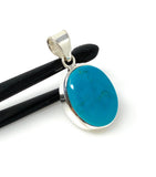 Natural Sleeping Beauty Turquoise Pendant, Sterling Silver Turquoise Gemstone Pendant, Bohemian Jewelry, 1.45” X 0.70”