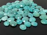 10Pcs Natural Amazonite Rose Cut Cabochons, Loose Gemstones, Peruvian Amazonite Ring Stones, 10x7mm- 12x9mm approx.