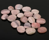 10 Pcs Natural Pink Opal Rose Cut Cabochons, Loose Gemstones, Peruvian Pink Opal Rose Cuts, 12x10mm - 16x14mm