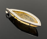 Carved Citrine Pave Diamond Pendant, Spiritual Healing November Birthstone Jewelry, Crystal Pendant, Solar Plexus Chakra Gemstone Jewelry
