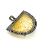 Carved Citrine Diamond Pendant, November Birthstone Gemstone Jewelry, Spiritual Healing Crystal Jewelry, Solar Plexus Chakra Jewelry