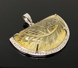 Citrine Diamond Pendant, Carved Citrine Gemstone Pendant, Spiritual Healing Crystal Jewelry, Solar Plexus Chakra November Birthstone Jewelry