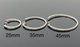 Diamond Hoop Earrings, Sterling Silver Pave Diamond Earrings, Silver Hoop Earrings