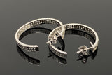 25mm Diamond Hoop Earrings, Sterling Silver Pave Diamond Earrings, Silver Hoop Earrings
