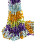 Multi Gemstone Oval Beads, Beads, Natural Gemstone Beads, Jewelry Supplies, Wholesale Bulk Beads , 13” Strand