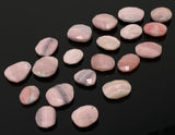 10 Pcs Natural Pink Opal Rose Cut Cabochons, Loose Gemstones, Peruvian Pink Opal Rose Cuts, 12x10mm - 16x14mm