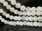 Rainbow Moonstone Smooth Round Beads, Moonstone Beads, Gemstone Beads, Bulk Wholesale Beads, 13" Strand