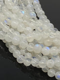 Rainbow Moonstone Smooth Round Beads, Moonstone Beads, Gemstone Beads, Bulk Wholesale Beads, 13" Strand