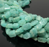 Amazonite Nugget Beads, Peruvian Amazonite Gemstone Beads, Jewelry Supplies, Bulk Wholesale Beads, 9mm - 13mm, 10” Strand