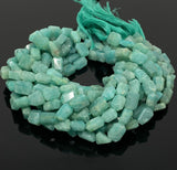 Amazonite Nugget Beads, Peruvian Amazonite Gemstone Beads, Jewelry Supplies, Bulk Wholesale Beads, 9mm - 13mm, 10” Strand