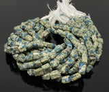 Rare Natural K2 Jasper Gemstone Beads, K2Nite Azurite Granite Faceted Nugget Beads, Jewelry Supplies, 10x7mm - 13x10mm, 10”Strand
