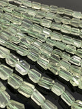 Natural Green Amethyst Nugget Gemstone Beads, Prasiolite Beads, Bulk Wholesale Gemstone Beads, 10” Strand