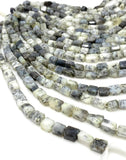 Dendrite Opal Gemstone Beads, Dendritic Opal Faceted Nugget Beads, 10” Strand