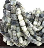 Dendrite Opal Gemstone Beads, Dendritic Opal Faceted Nugget Beads, 10” Strand