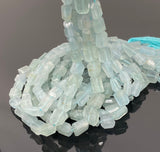 Aquamarine Faceted Nugget Beads, Gemstone Beads, Bulk Wholesale Beads, 7.5mm - 12mm, 10" Strand
