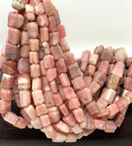 Pink Opal Gemstone Beads, Pink Opal Faceted Nugget Beads, Bulk Wholesale Beads, Jewelry Supplies, 10” Strand