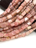 Pink Opal Gemstone Beads, Pink Opal Faceted Nugget Beads, Bulk Wholesale Beads, Jewelry Supplies, 10” Strand