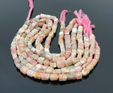 Pink Opal Gemstone Beads, Pink Opal Faceted Nugget Beads, Bulk Wholesale Beads, Jewelry Supplies, 10” Strand