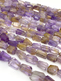 Natural Ametrine Nugget Beads, Gemstone Beads, Jewelry Supplies, Wholesale Bulk Beads, 10” Strand