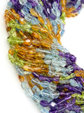Multi Gemstone Oval Beads, Beads, Natural Gemstone Beads, Jewelry Supplies, Wholesale Bulk Beads , 13” Strand