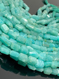 Amazonite Nugget Beads, Peruvian Amazonite Gemstone Beads, Jewelry Supplies, Bulk Wholesale Beads, 8mm - 12mm, 10” Strand