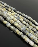 Dendrite Opal Gemstone Beads, Dendritic Opal Faceted Nugget Beads, 9x8mm - 11x9mm, 10” Strand