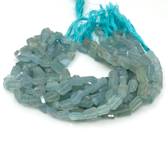 Aquamarine Faceted Nugget Beads, Gemstone Beads, Bulk Wholesale Beads, 7.5mm - 12mm, 10