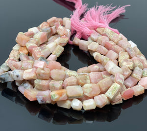 Pink Opal Gemstone Beads, Pink Opal Faceted Nugget Beads, Bulk Wholesale Beads, Jewelry Supplies, 10” Strand