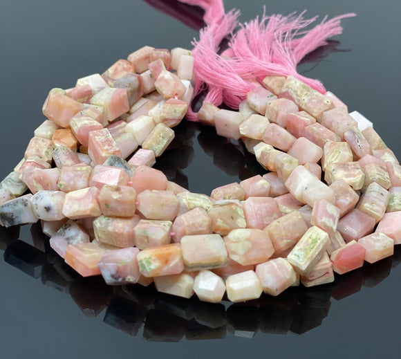 Pink Opal Gemstone Beads, Pink Opal Faceted Nugget Beads, Bulk Wholesale Beads, Jewelry Supplies, 10” Strand