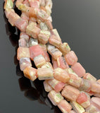 Pink Opal Gemstone Beads, Pink Opal Faceted Nugget Beads, Bulk Wholesale Beads, Jewelry Supplies, 10” Strand