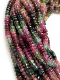 Watermelon Tourmaline Gemstone Beads, Natural Multi Color Faceted Beads 4–4.5mm, Jewelry Making Supplies & Healing Crystal Beads