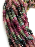 Watermelon Tourmaline Gemstone Beads, Natural Multi Color Faceted Beads 4–4.5mm, Jewelry Making Supplies & Healing Crystal Beads