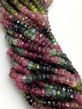 Watermelon Tourmaline Gemstone Beads, Natural Multi Color Faceted Beads 4–4.5mm, Jewelry Making Supplies & Healing Crystal Beads