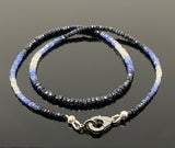 17.5” Blue Sapphire Pave Diamond Necklace, Spiritual Healing Crystal Jewelry, September Birthstone Sapphire Gemstone Necklace, Gifts for Her