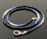 17.5” Blue Sapphire Pave Diamond Necklace, Spiritual Healing Crystal Jewelry, September Birthstone Sapphire Gemstone Necklace, Gifts for Her
