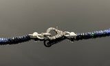 17.5” Blue Sapphire Pave Diamond Necklace, Spiritual Healing Crystal Jewelry, September Birthstone Sapphire Gemstone Necklace, Gifts for Her