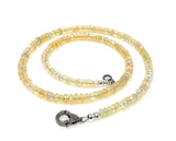 17.5” Genuine Ethiopian Opal Pave Diamond Necklace, Spiritual Healing Gemstone Jewelry, Crown Chakra Healing Jewelry, October Birthstone